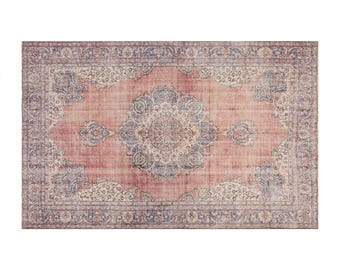 Turkish Rug, Vintage Rug, Area Rug, 6'7 x 10'5 feet, Oushak Rug, Antique Rug, Oriental Rug, Handmade Rug, Decorative Rug, Large Rug, Old Rug