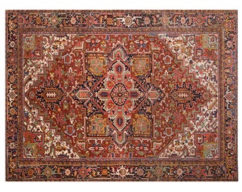 Antique Turkish Oushak Rug 290x375 cm – 60+ Years Old Handwoven Wool Rug, Extra Large Oriental Vintage Carpet, Bohemian Decorative Area Rug