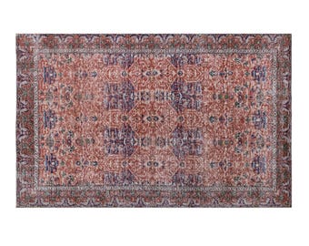 Antique Turkish Oushak Rug 182x290 cm (6'0" x 9'6"), Vintage Handmade Wool, 60+ Years Old Large Area Rug