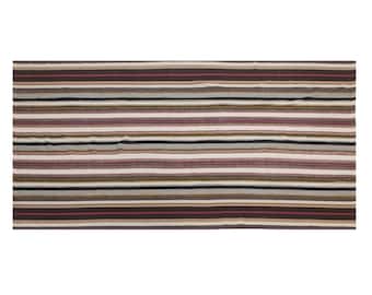 Large Minimalist Vintage Turkish Kilim Rug 190x400 cm (6.2x13.1 ft) | One-of-a-Kind | 60+ Years Old