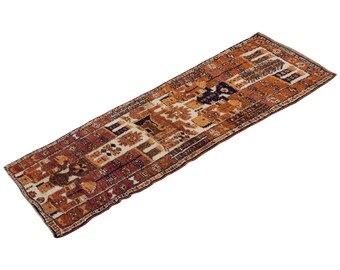 Hallway "Runner-Rug 4 x 11'6 Vintage Oushak Runner Rug, Pale Muted colors rug,Distressed Rug,Area Rug,Kitchen Rug, Floor Rug,Turkish Runner