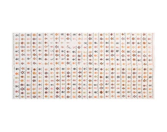 6'10x14'2 feet,Stripe Kilim Rug,208x432cm,Striped Design Turkish Kilim Rug Minimalist Modern Kilim Rug, Pale colors Striped Kilim Rug