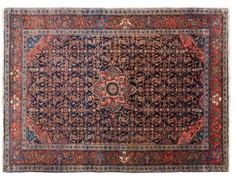 Vintage Turkish Rug, 4.6 x 6.3 feet / 140 x 191 cm, Handwoven Oushak Rug, Antique Nomadic Rug, 80+ Years, Boho Area Rug