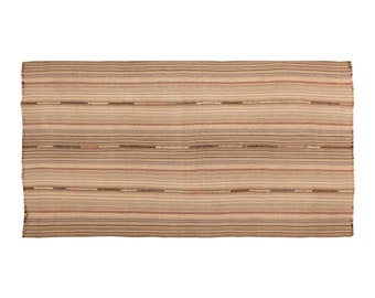 5'2x10'9 feet,Stripe Kilim Rug,158 x 328 cm,Striped Design Turkish Kilim Rug Minimalist Modern Kilim Rug, Striped Kilim Rug, Neutral Rug