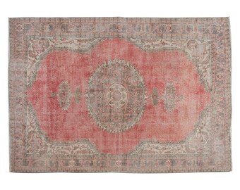 Large Rug", Area Rug, Turkish Rug, Vintage Rug, 6.9 x 10.8 feet,  Antique Rug, Oriental Rug, Handmade Rug, Decorative Rug,Oushak Rug,Old Rug