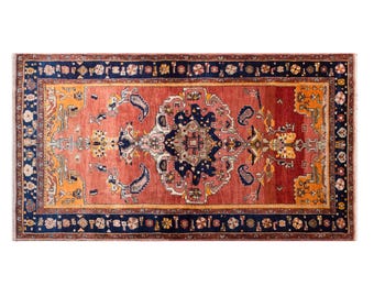 132x240 cm (4.3 x 7.9 ft) Vintage Oushak Rug | Handmade Turkish Rug | 60+ Year Old