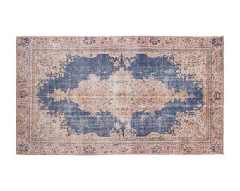 Handwoven Turkish Carpet | 60 Year Old Boho Tribal Design | Wool on Wool | Natural Dyed Rug | Vintage Wool Rug 5'9"x9'11"