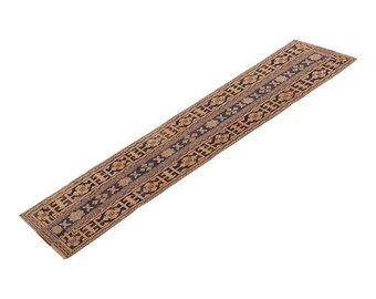 Turkish Rug, Runner Rug, Vintage Rug, 2.1 x 11.11 feet, Kitchen Rug, Oushak Rug, Antique Rug, Oriental Rug, Hallway Rug, Muted Rug,Wool Rug