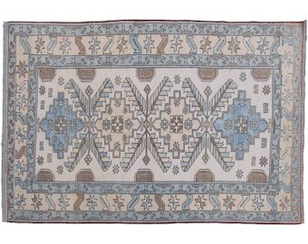 Oushak Rug, 4.8 x 7.5 ft, Antique Rug, Oriental Rug, Handmade Rug, Decorative Rug, Muted Rug, Old Rug, Area Rug, Turkish Rug, Vintage Rug