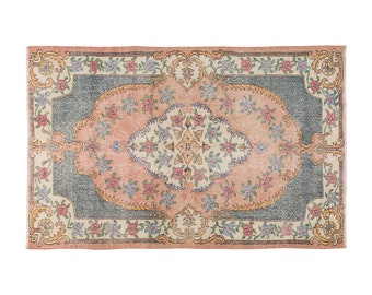 Vintage Rug, Turkish Rug, Area Rug, 3.10 x 6.7 feet, Oushak Rug, Antique Rug, Oriental Rug, Handmade Rug, Decorative Rug, Muted Rug,Old Rug
