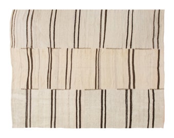 Striped Kilim Rug 5'11x7'5 feet, Elegant Kilim Rug, 180x225cm , Striped Design Turkish Kilim Rug, Minimalist Modern Kilim Rug, Kilim Rug