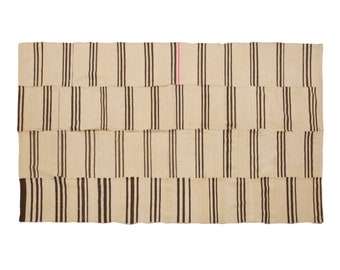Stripe Kilim Rug, 160x302cm , Striped Design Turkish Kilim Rug, Minimalist Kilim Rug, Striped Turkish Rug, Striped Kilim Rug 5'3 x 9'11 feet