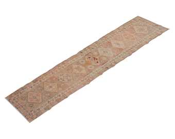 Runner Rug", Antique Rug, 2.11 x 12.2 feet, Oushak Rug, Vintage Rug, Turkish Rug, Hallway Rug, Floor Rug, Kitchen Rug, Wool Rug, Old Rug