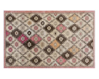 Vintage Turkish Oushak Area Rug 130x227 cm (4.3 x 7.4 ft) | Timeless Handmade Rug | 60+ Years Old