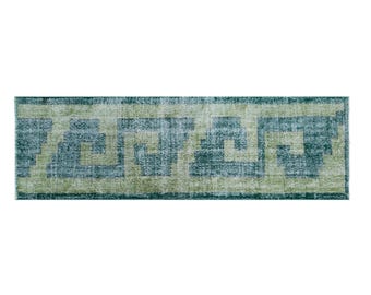 Antique Oushak Runner Rug 73x292 cm, 2'5" x 9'7" Turkish Rug 60+ Years Old Handmade Vintage Oriental Rug Hallway Rug