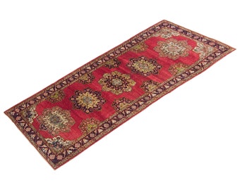 Large Rug", Antique Rug, Old Carpet, 100 years old Antique Carpet,Area Rug,Turkish Rug,Vintage Rug, 4'11 x 12'10 ft, Handmade Rug,Oushak Rug