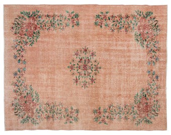 Area Rug, "Turkish Rug, Vintage Rug, 7.1 x 10 feet, Oushak Rug, Antique Rug, Oriental Rug, Handmade Rug, Decorative Rug, Large Rug, Old Rug