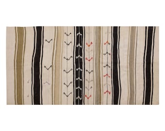 Stripe Kilim Rug, 125x230cm , Striped Design Turkish Kilim Rug, Minimalist Kilim Rug, Striped Turkish Rug, Striped Kilim Rug 4'1 x 7'7 ft