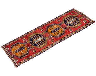 Runner Rug", Turkish Rug, Antique Rug, 3.9 x 12.4 feet, Oushak Rug, Vintage Rug, Oriental Rug, Handmade Rug, Hallway Rug", Kitchen Rug