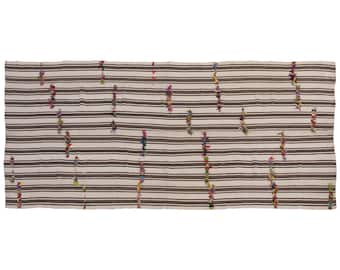 Minimalist Modern Kilim Rug,Striped Turkish Rug,Striped Kilim Rug 5'6 x 13'7 ft,Stripe Kilim Rug,167x415cm,Striped Design Turkish Kilim Rug