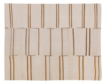 Striped Design Turkish Kilim Rug,Stripe Kilim Rug,190x240 cm,Minimalist Modern Kilim Rug,Striped Turkish Rug, Striped Kilim Rug 6'3x7'10 ft