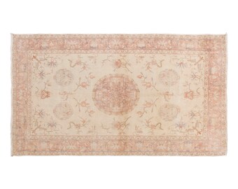 Vintage Rug, Area Rug, Turkish Rug, 4 x 6.8 feet, Oushak Rug, Antique Rug, Oriental Rug, Handmade Rug, Decorative Rug,Muted Rug,Old Rug