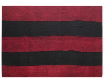 Vintage Turkish Kilim Rug, 7.5 x 13 ft, 230 x 395 cm, Handwoven Wool Kilim Rug