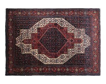 Antique Turkish Rug, 4.6x6.4 ft, 140x195 cm, 100 Years Old Handwoven Wool Rug