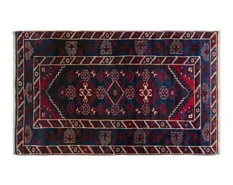 Vintage Döşemealtı Rug, 4x6.3 ft, 121x193 cm, Handwoven Turkish Wool Rug