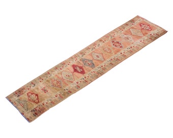 2'8 X 13'7 Floor Turkish Runner,Oushak Rug Runner,Vintage Runner Rug,Oushak Rug Runner,Handmade Rug,Floor rug runner,Home Decor Rug Runner