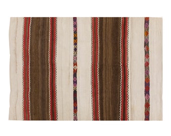 Kilim Rug", Kilim, Striped Kilim Rug,Minimal Kilim Rug, Oushak Rug, Area Rug, Floor Rug, Minimalist Rug, 3'10 x 6 feet 117 x 184 cm