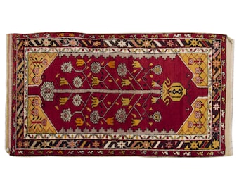 Vintage Rug, Turkish Rug,Oushak rug,Small oushak Rug,Area Rug,Shabby Rug, Small Area Rug,Small Rug, 2'8 x 4'11 feet / 81 x 150 cm