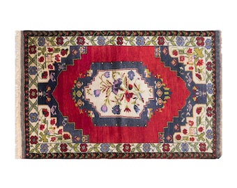 Vintage Konya Karapınar Rug, 4.3x5.9 ft, 130x181 cm, Handwoven Turkish Wool Rug
