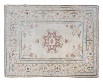 Area Rug, "Turkish Rug, Vintage Rug, 6.3 x 8.2 feet, Oushak Rug, Antique Rug, Oriental Rug, Handmade Rug, Decorative Rug, Large Rug, Old Rug