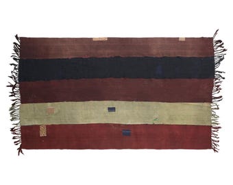 Vintage Turkish Kilim Rug, 6.1 x 11 ft, 185 x 345 cm, Handwoven Wool Kilim Rug