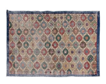 Area Rug, Antique Rug, 3.5 x 5.1 feet, Oushak Rug, Vintage Rug, Turkish Rug, Floor Rug, Salon Rug, Handmade Rug, Original Rug, Wool Rug