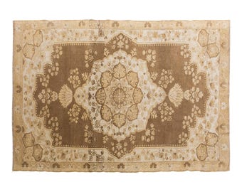 Vintage Rug", Area Rug, Turkish Rug,6.10 x 8.9 feet, Oushak Rug, Antique Rug, Oriental Rug, Handmade Rug, Decorative Rug,Muted Rug,Old Rug