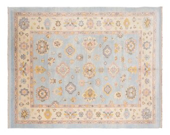Turkish Area Rug, 8.9x11.5 ft, 270x352 cm, Handmade Oushak Style Wool Rug