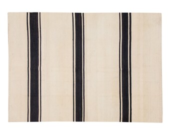 Minimalist Modern Kilim Rug,Striped Turkish Rug,Striped Kilim Rug 4'5x6'7 ft,Stripe Kilim Rug,135x200cm,Striped Turkish Kilim Rug