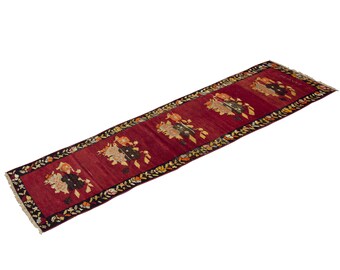 2 x 9'2 feet Vintage Rug Runner,Floor Oushak Rug,Hallway Turkish Rug Runner,Oushak Rugs,long runner, narrow long runner,Oushak Long Runner
