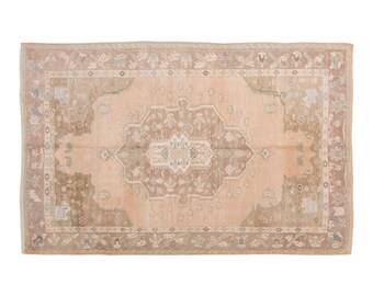 Turkish Rug", Vintage Rug, Area Rug, 5.6 x 8.8 feet, Oushak Rug, Antique Rug, Oriental Rug, Handmade Rug, Decorative Rug,Large Rug,Old Rug