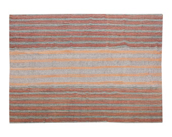 Minimalist Kilim Rug,Goat Hair Turkish Rug,Striped Kilim Rug 7'10 x 10'6 feet,Minimal Kilim Rug,240x320cm,Goat Hair Turkish Kilim Rug