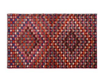 Natural Dye Anatolian Carpet, Vintage Turkish Wool Rug 5'0" x 8'10" | 153 x 270 cm, Handwoven Boho Nomadic Rug, 1960s Wool on Wool