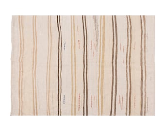 5x7 Striped Design Turkish Kilim,Stripe Kilim Rug,148x205cm,Minimalist Modern Kilim Rug,Striped Turkish Rug, Striped Kilim Rug 4'10x6'9 feet