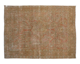 American Sarough Rug, Vintage Rug, 8.8 x 11.8 feet, Oushak Rug, Antique Rug, Oriental Rug, Handmade Rug, Decorative Rug,Large Rug,Old Rug