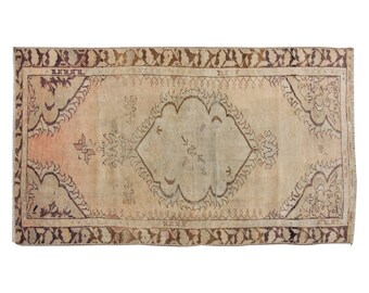 Oushak Rug", Area Rug, Turkish Rug, Vintage Rug, 2.6 x 4.8 feet, Antique Rug, Oriental Rug, Handmade Rug, Decorative Rug, Muted Rug, Old Rug