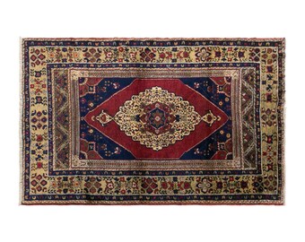 Antique Taşpınar Turkish Rug, 4.3x6.6 ft, 130x202 cm, Handwoven Wool Rug