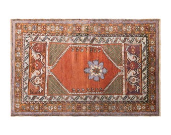 Handwoven Turkish Kırşehir Rug, 3x5 ft, 95x150 cm, Anatolian Wool Area Rug