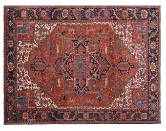 Vintage Rug, Area Rug, Turkish Rug, 282 x 365 cm (9.3 x 12.0 ft), Oushak Rug, Antique Rug, Handmade Rug, Large Rug, Old Rug, 60+ Years