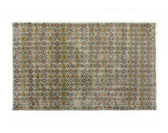 5x9 rug, 5.1 x 8.7 rug, Turkish Rug, Vintage Rug, Area Rug, 5.1 x 8.7 feet, Oushak Rug, Antique Rug, Oversized Rug, Large Rug, Old Rug